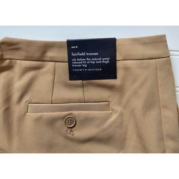 Tommy Hilfiger solid relaxed trouser women's size 8 camel - Picture 5 of 6